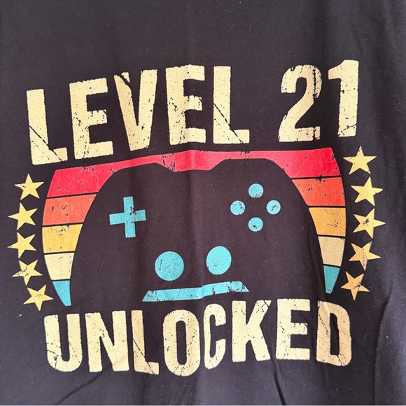 Port and Company Black Level 21 Unlocked Tee Men’s Size L - Picture 2 of 7